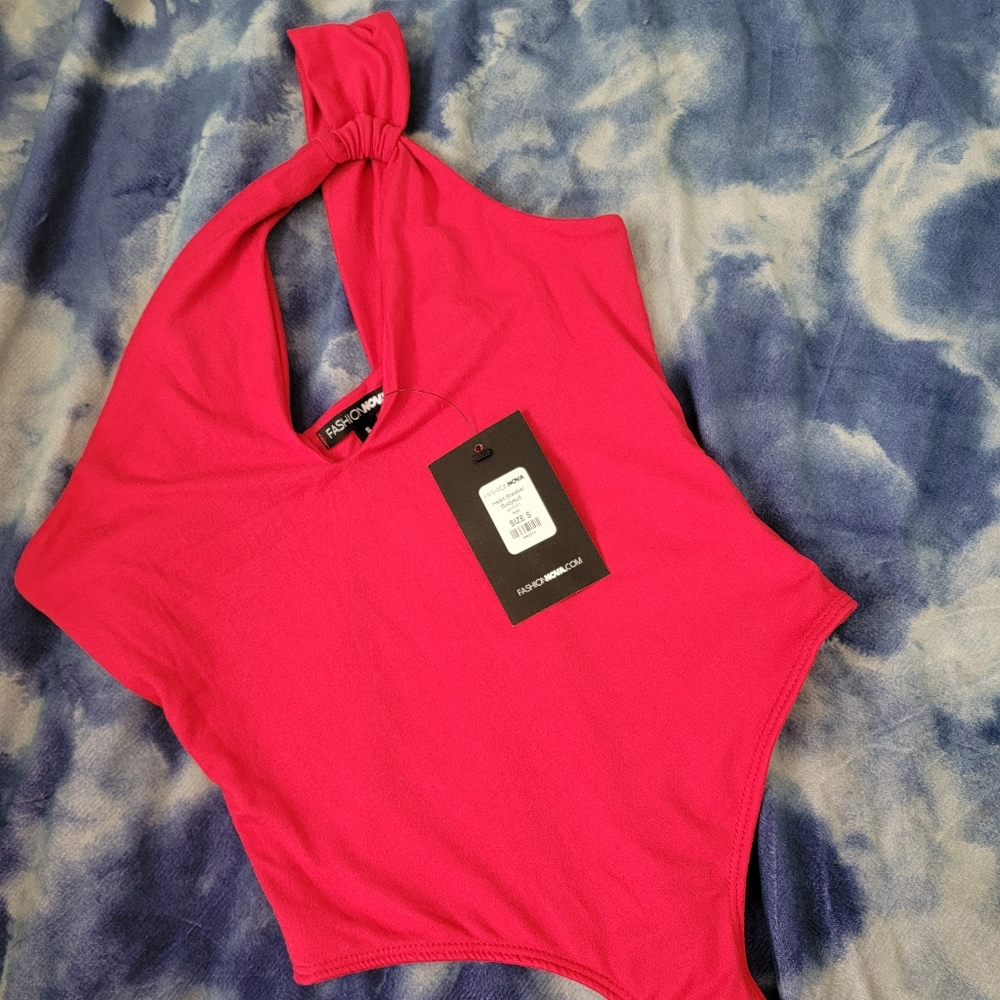 Women's red bodysuit